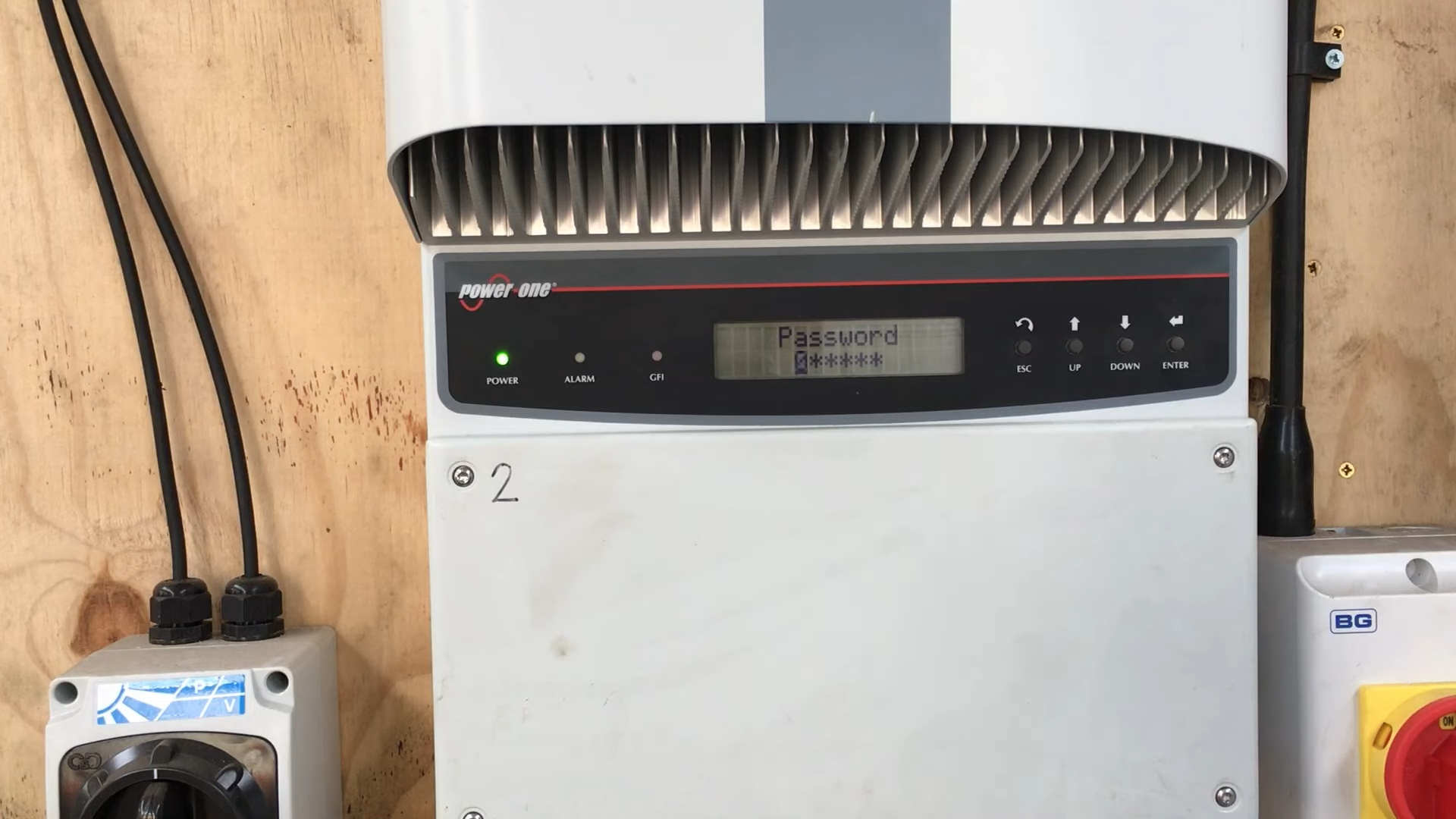 A solar inverter that asks for a password on its display
